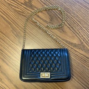 Black Quilted Crossbody